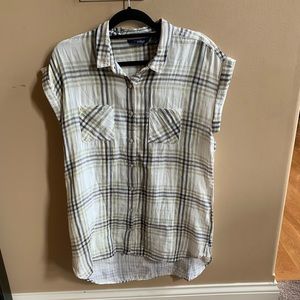 A plaid long shirt. Falls a little above knees